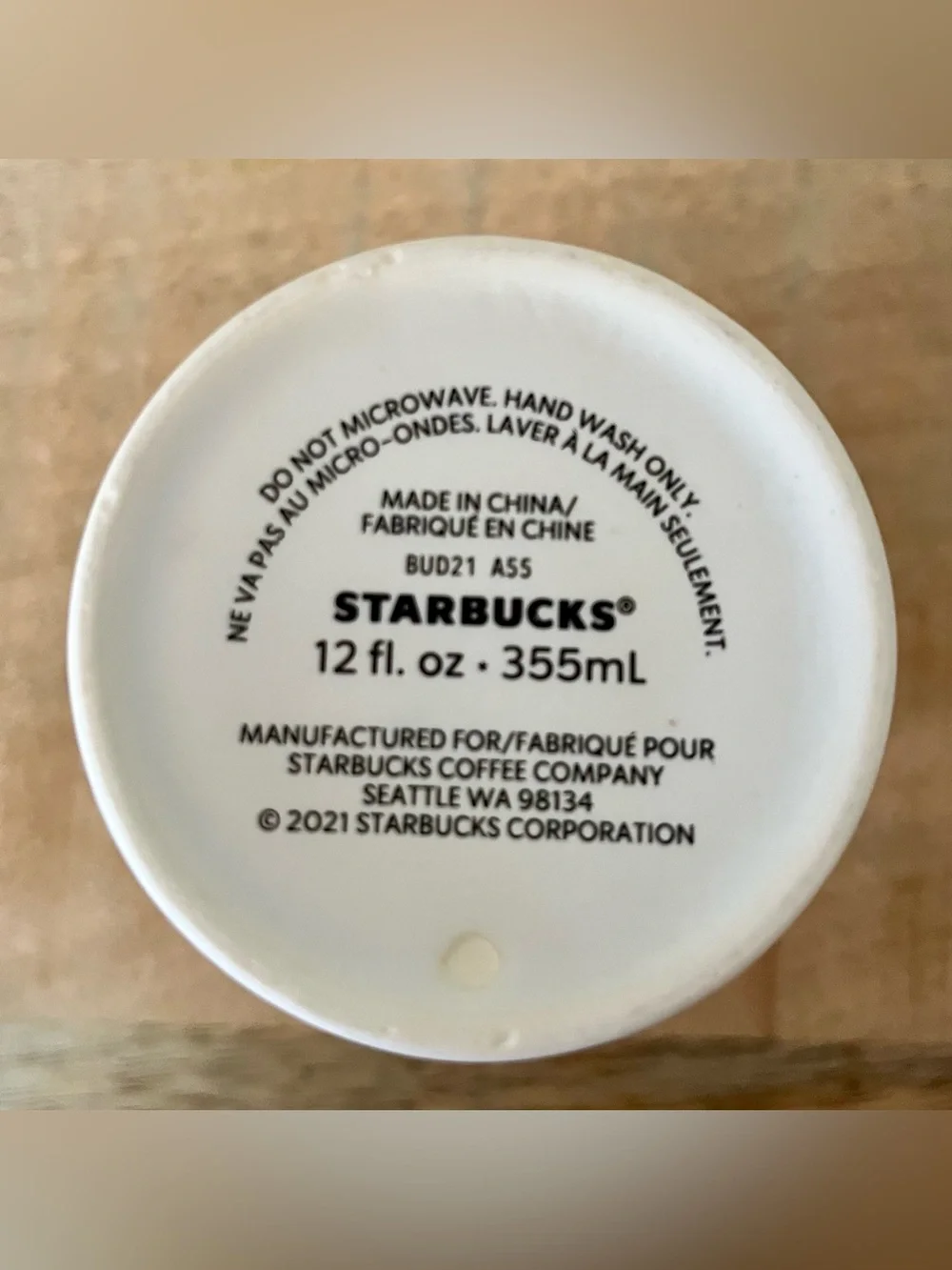 Starbucks White Travel Mug Iconic First Store Design Gently Used